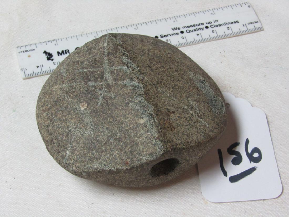 4" bannerstone: 4" partially drilled bannerstone, Loudon Co. Tenn. Ex. Vanderver