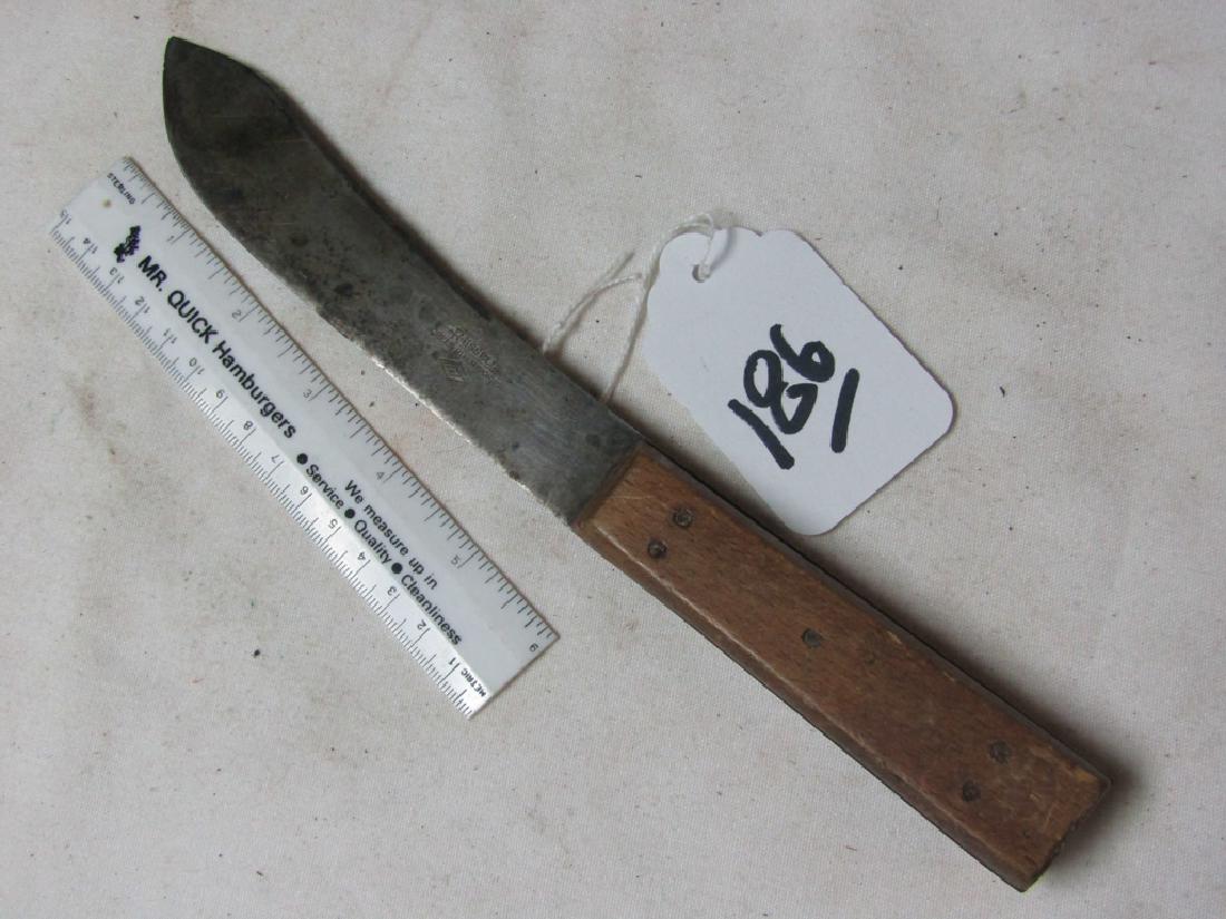 Trade knife: 10 1/2" Green River Works knife, marked Russell, 1800's