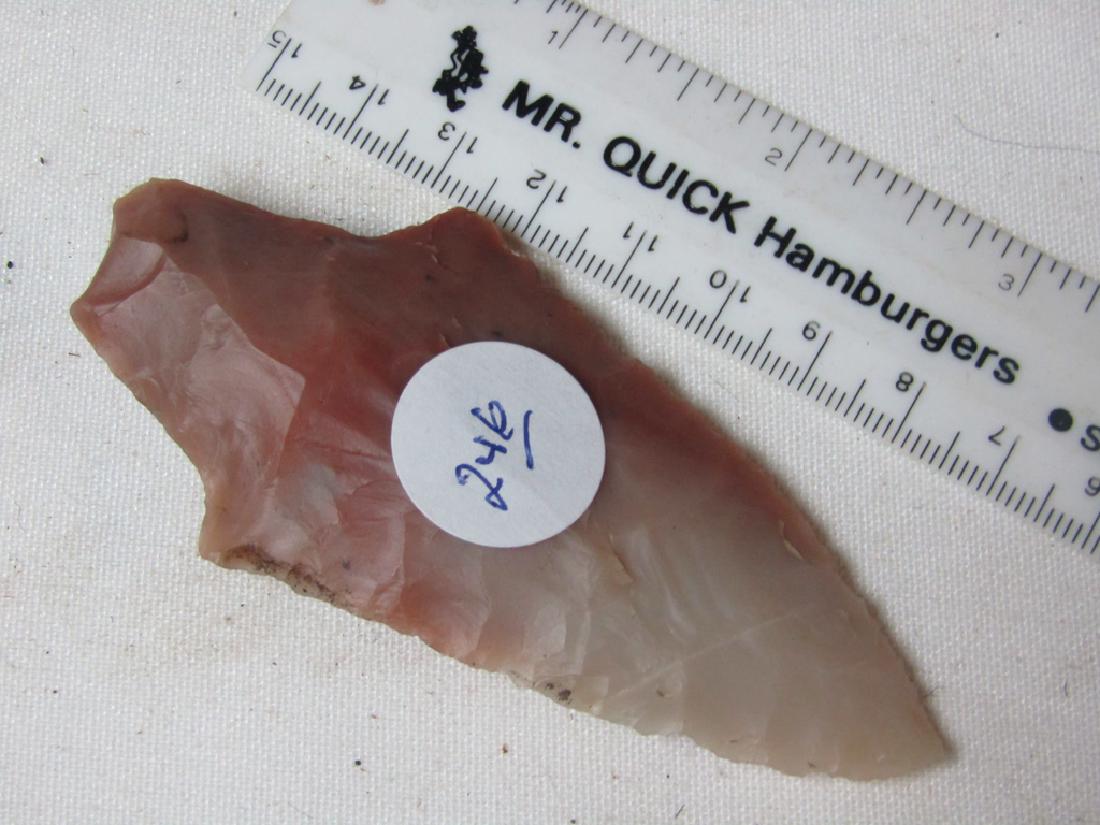 3 3/8" Gary: 3 3/8" Gary point, colorful Novaculite, Arkansas