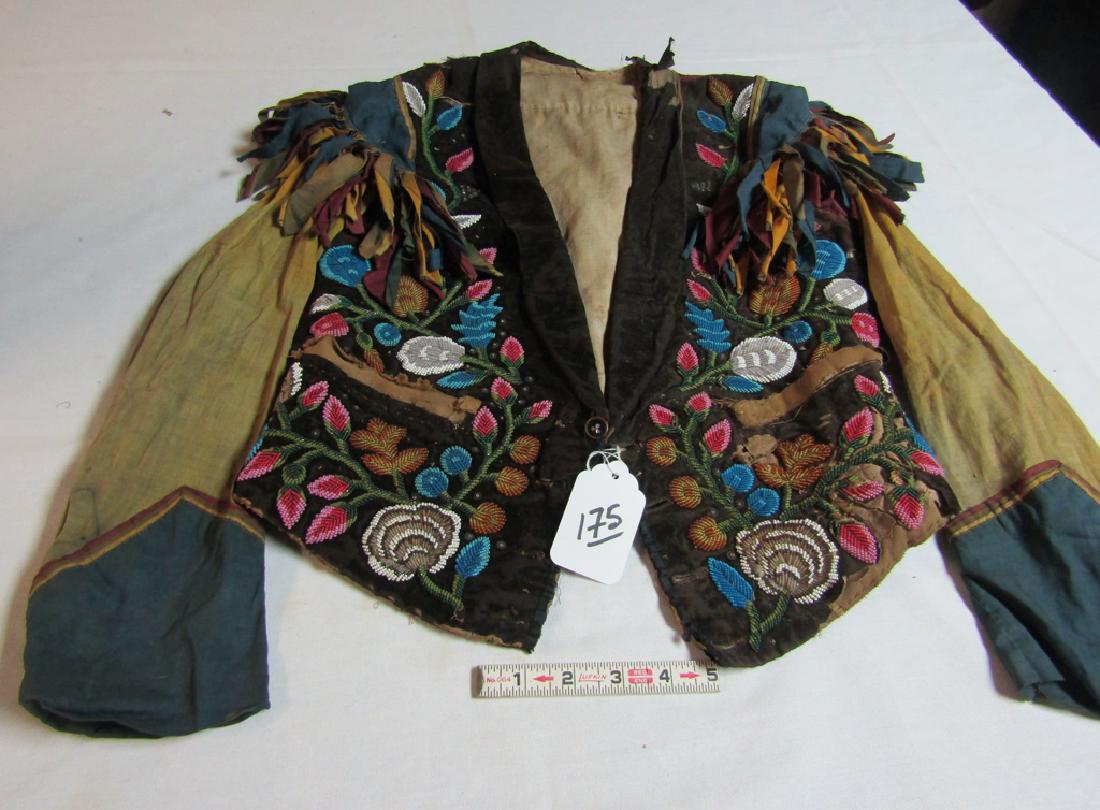Cree jacket: Great Lakes beaded jacket, adult size, lots of use, Fair/Good cond,19th. Century