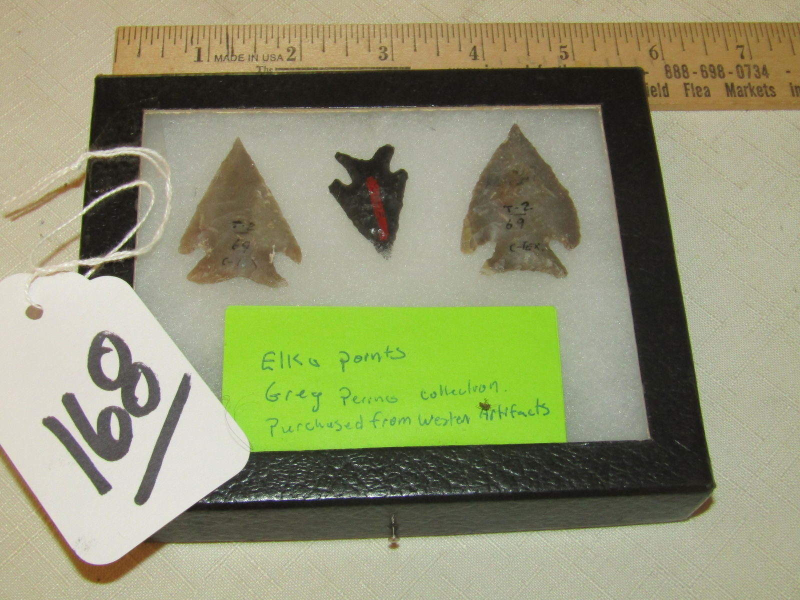 3 points: Frame with 3 marked Elko points, marked ex. Greg Perino