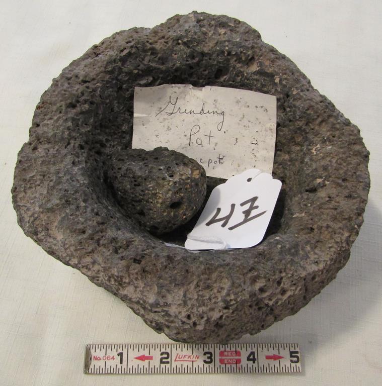 Pestle: Volcanic 7 1/2" grinding stone and pestle