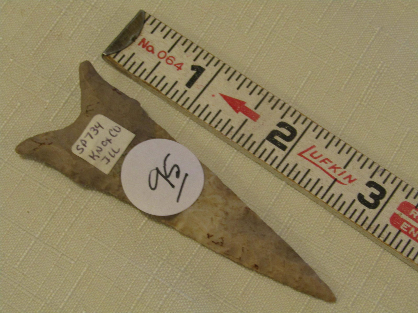 3 1/4" Dalton: 3 1/4" Dalton point, Knox Co. Illinois, very thin