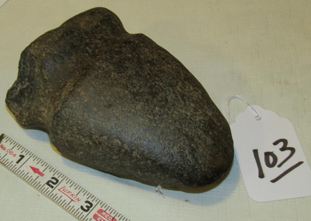5 1/4" axe: 5 1/4" highly polished full groove axe, LaSalle co. Illinois