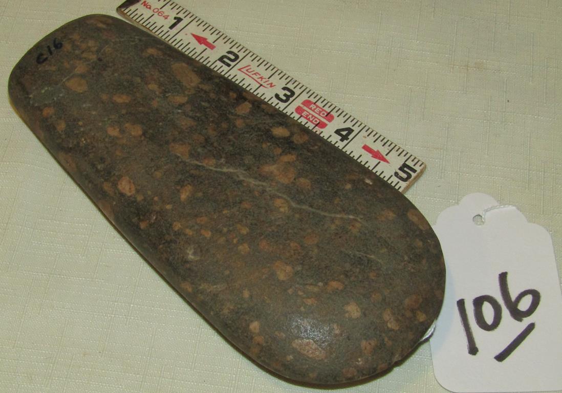 6 1/2" celt: (?) 6 1/2" speckled celt (?)