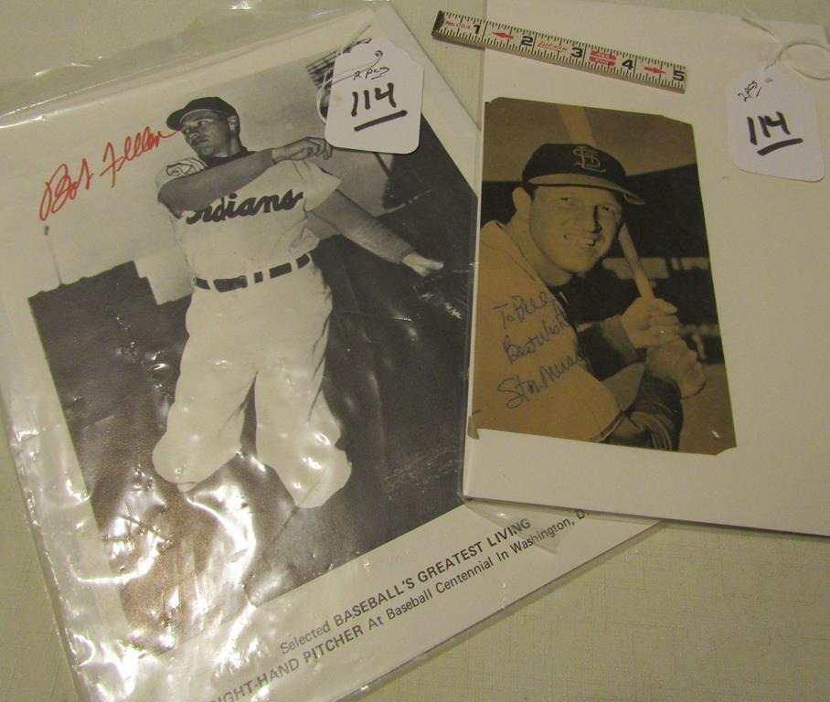 Bob Feller/Stan Musial auto: Bob Feller and Stan Musial autographs and photos