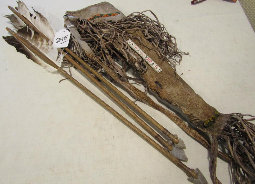 Quiver: Hide quiver with 3 arrows, Contemporary Indian art