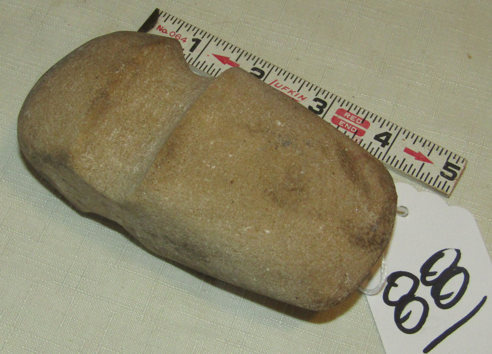 (?) Axe: 4 7/8" axe, 3/4 groove, tan color
