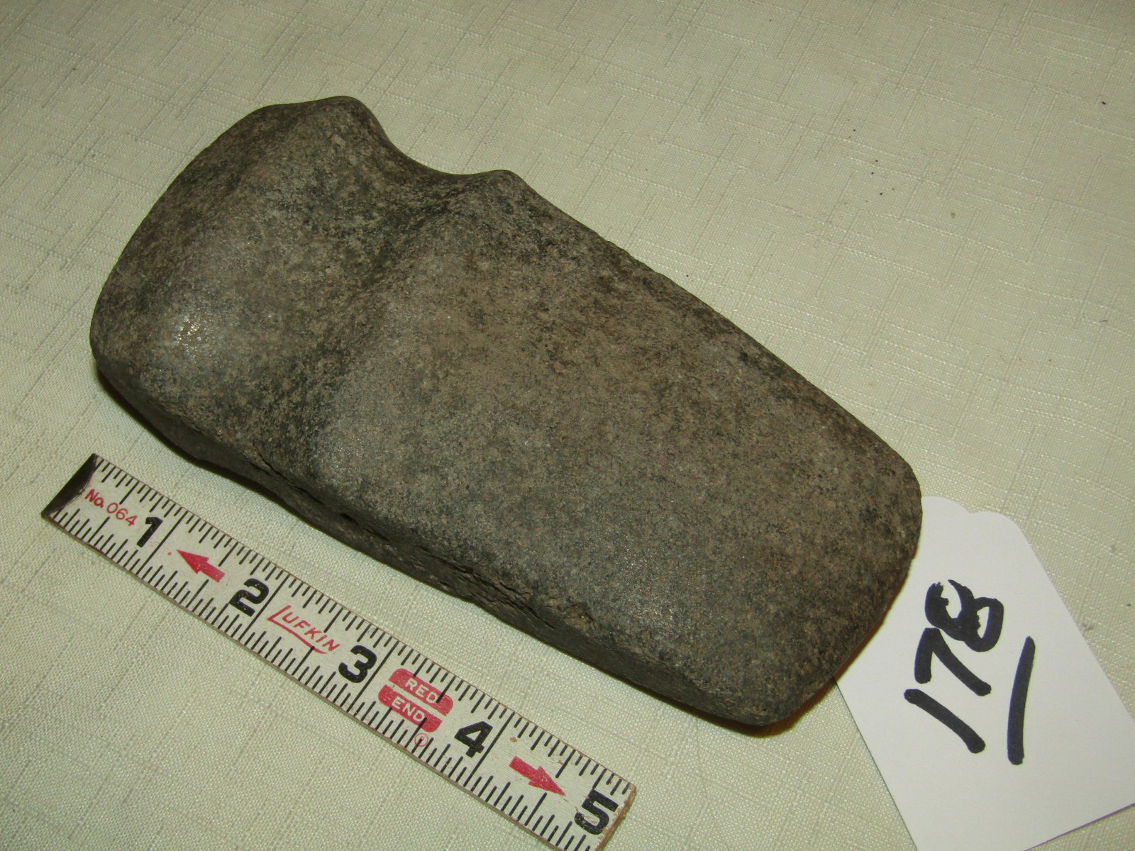 Axe: 6 1/4"axe, 3/4 groove, Cole Co. Missouri, ex. F. Ritter