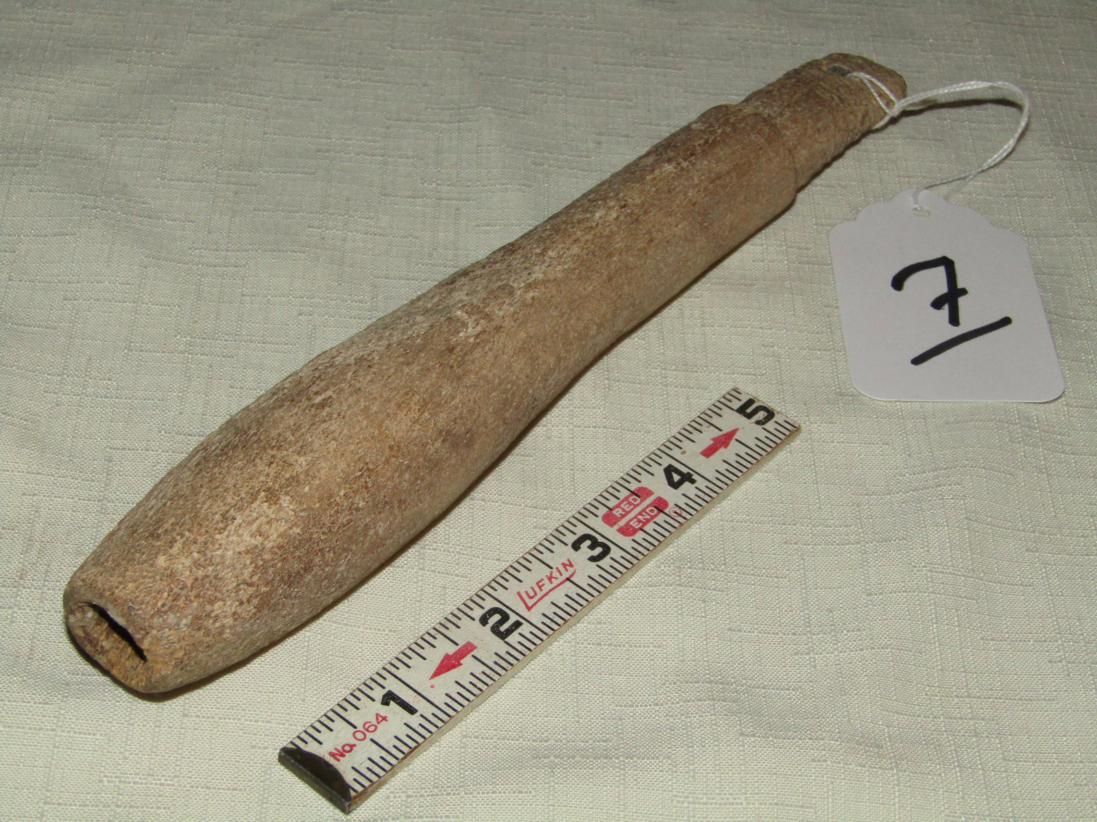 Bone Shaft: 9 1/2" bone fore shaft for whale harpoon 19th cnt