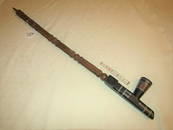 Plains 31" pipe with 7" pewter inlay pipe bowl and 25" excellent carved wood carved stem, very good