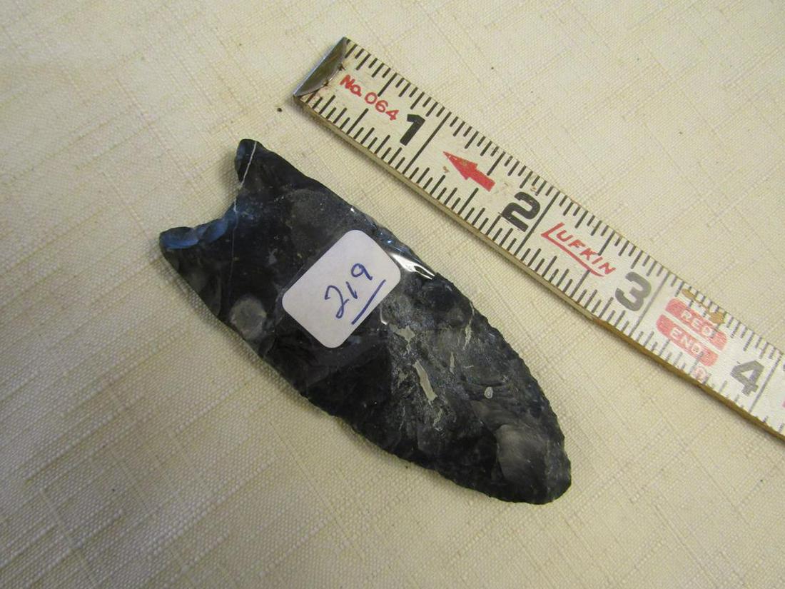 3 1/8" black clovis point, Wayne co. Ohio, J&Dee coa (1 of 3)