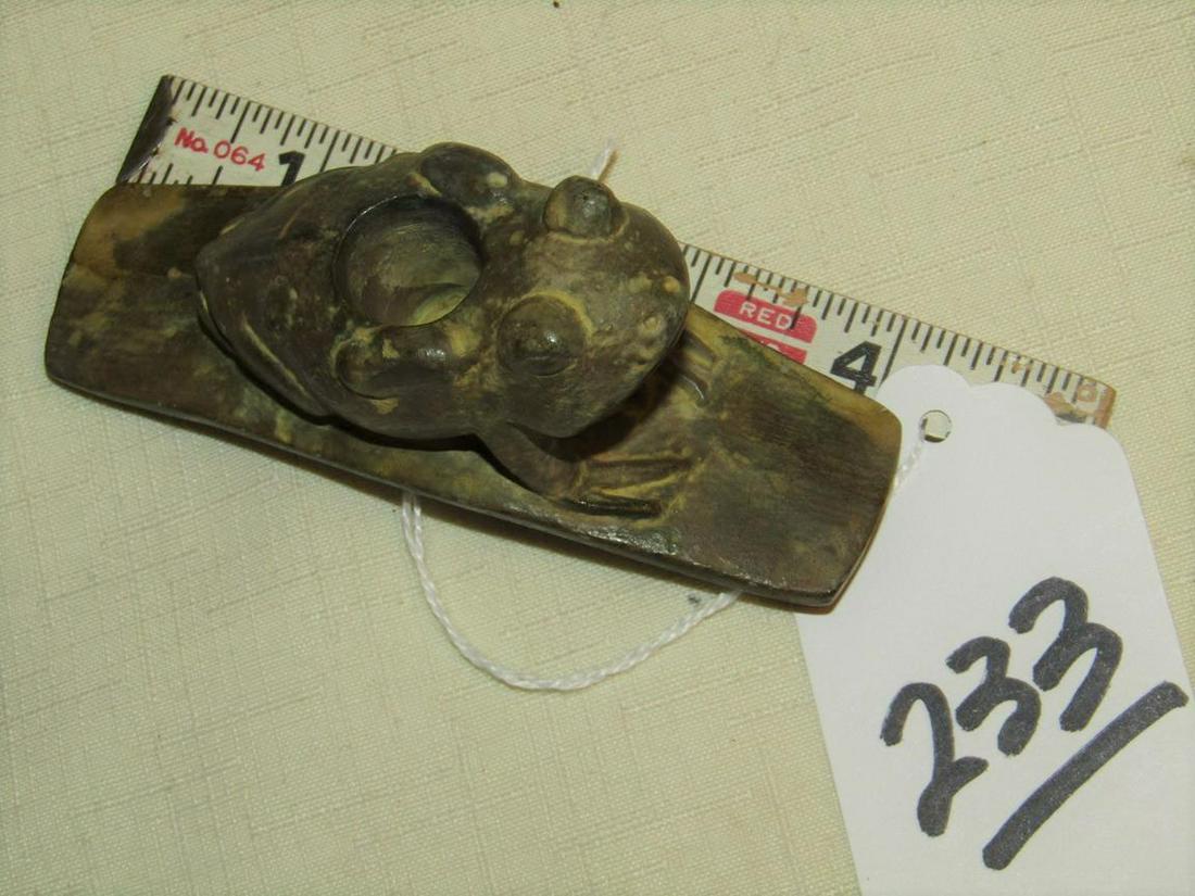 4 1/8" Frog effigy platform pipe (1 of 3)