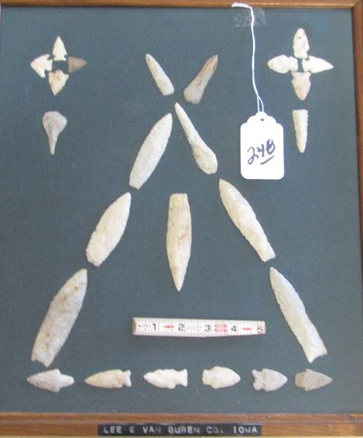 Wood display with 25 various points, Lee and Van Buren co Iowaq200 (1 of 1)