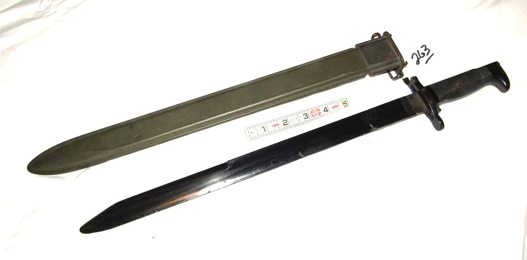 Bayonet: 20" bayonet USN Mark1 with scabbard