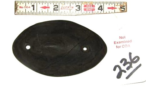 Gorget: 4 1/4" black gorget, marked Davis co Illinois