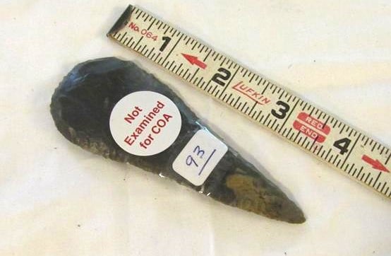 Knife: 4" Cobbs black knife, not examined for coa