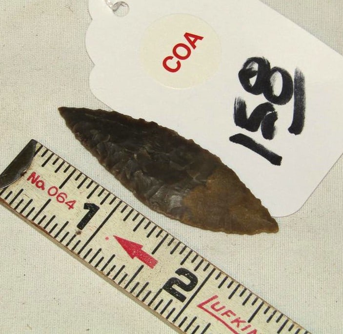 COA point: Rogers coa 2 3/8" Nodena point, Arkansas