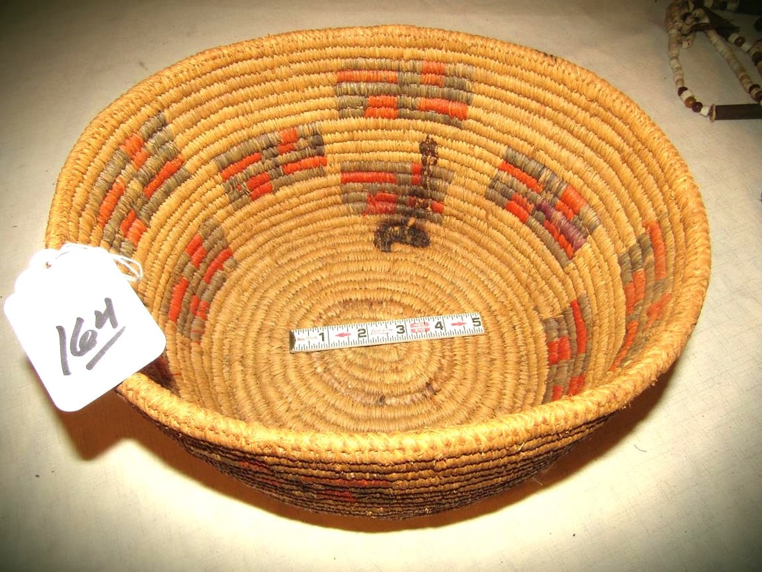 Basket: Large Eskimo 11" x 6" storage basket, good cond.