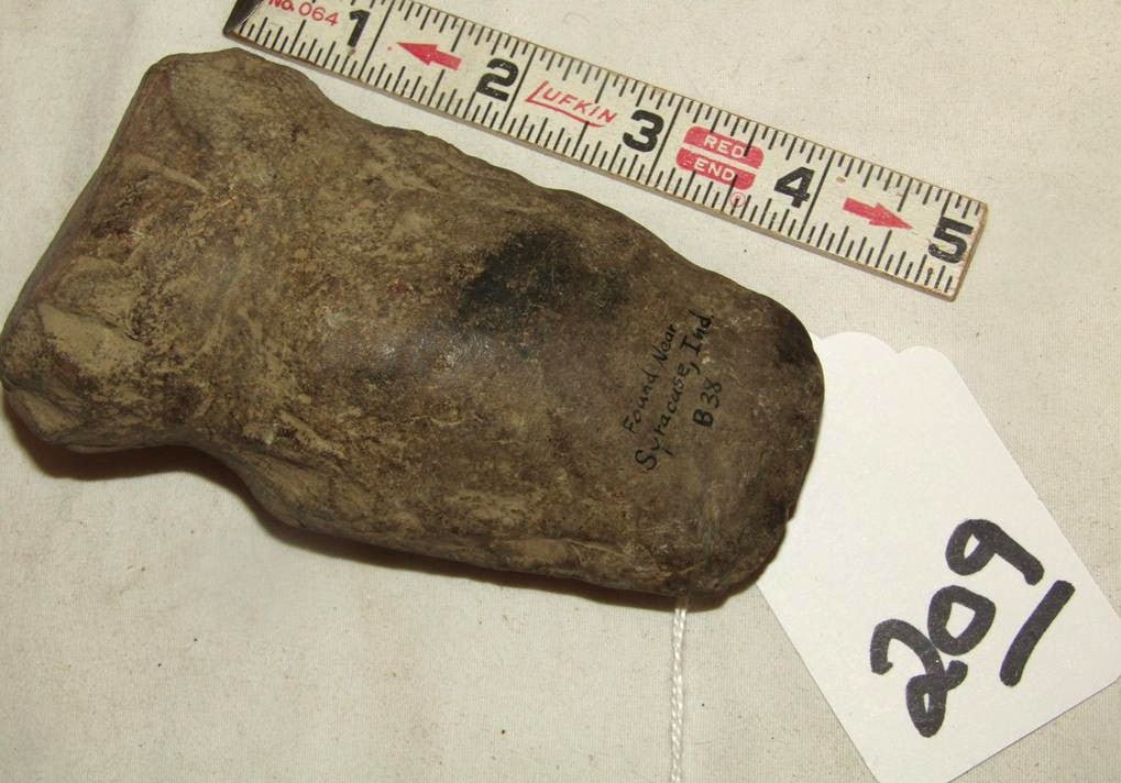 Axe: 4 1/2" full grooved axe, Syracuse co Indiana (uncollected funds 2-27)