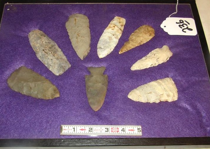 8 pc tools: Display with 8 pc points and tools, largest 4 1/2"