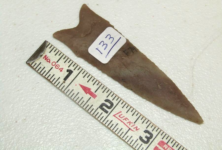 Arrowhead: 3 1/2" brown Dalton point, not examined