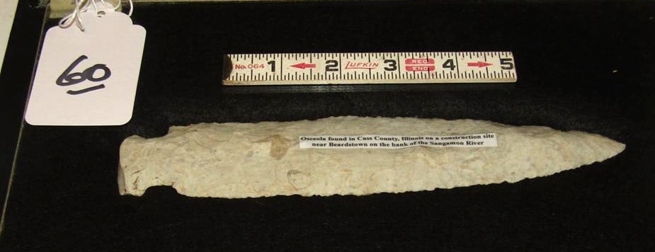 Large point: Display with large 8 1/4" Osceola point