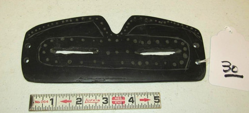 Goggles: Eskimo 7 1/2" snow goggles, engraved and notched, good cond