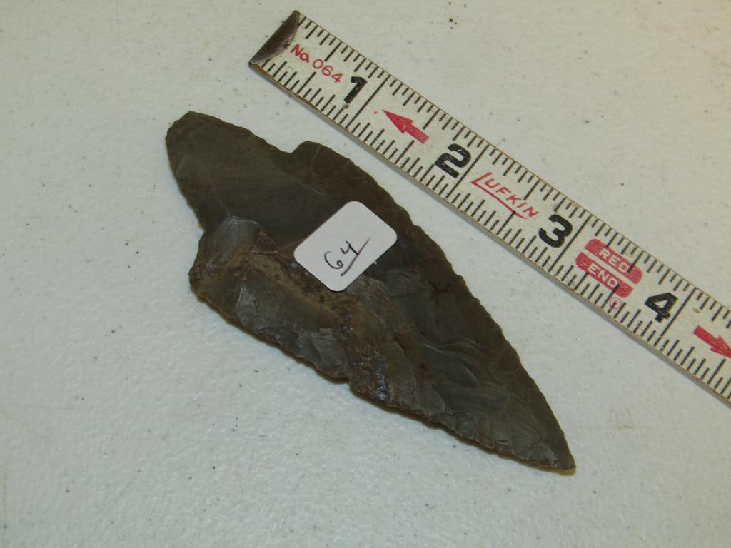 Point: 4" dark gray Adena point (not examined for coa)