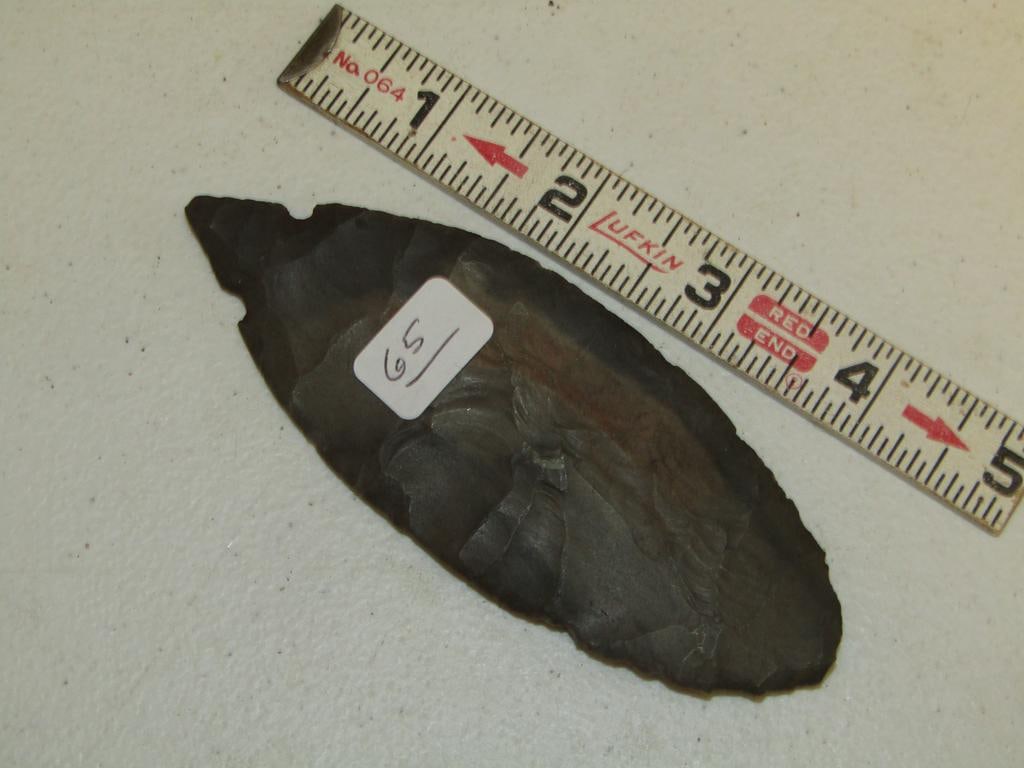 Point: 4 1/2'" dark black turkey tail point (not examined for coa)