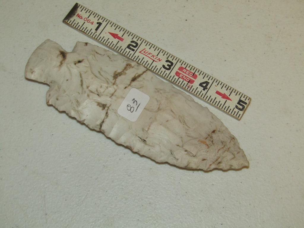 Point: 5 5/8" white colored Dovetail point (not examined for coa)