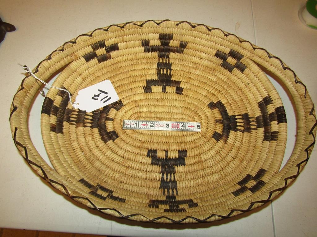 Basket: Large Papago figural basket, 17 1/2" X 12" good cond