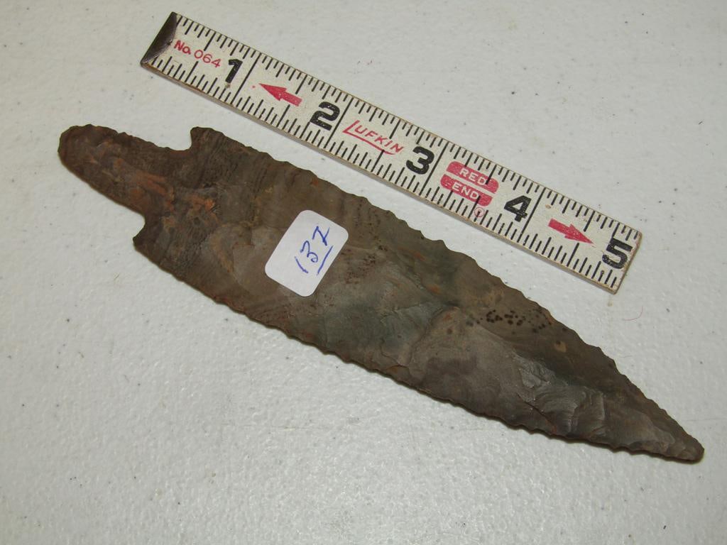 Point: Large 6 1/2" dark Adena point ( not examined for coa)