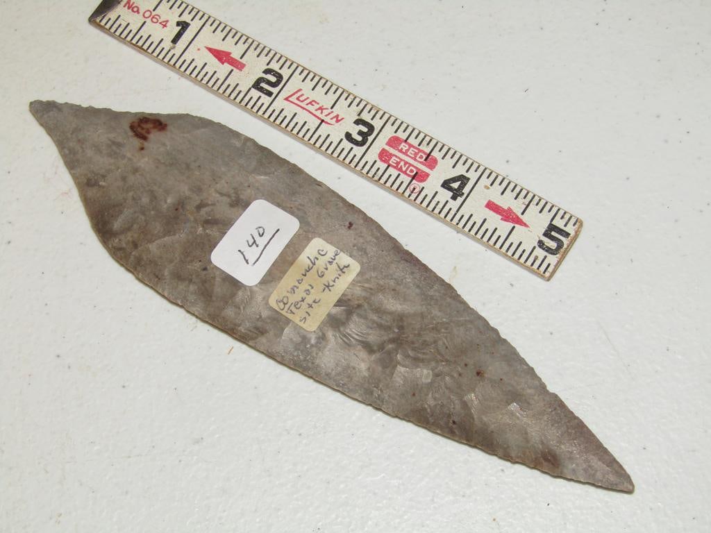 Knife: 5 3/8" Comanche marked bi pointed knife (not examined for coa)