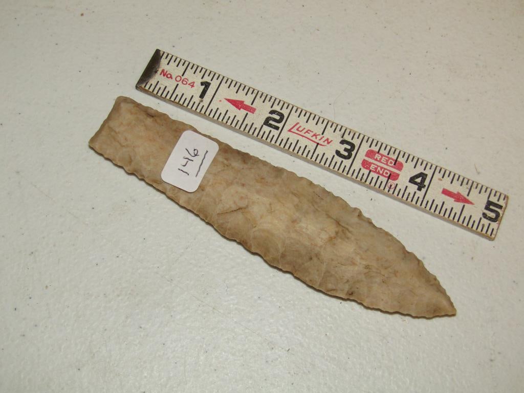 Point: 5" Agate Basin point, not examined for coa