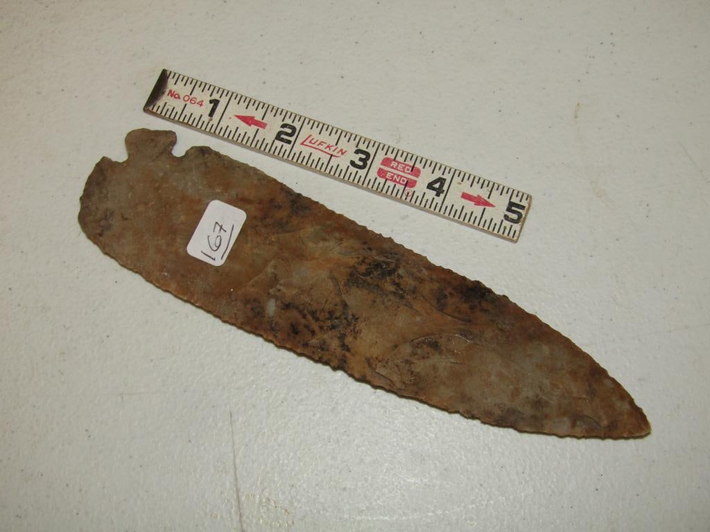 Knife: Large 7 3/8" corner tang knife, not examinied for coa