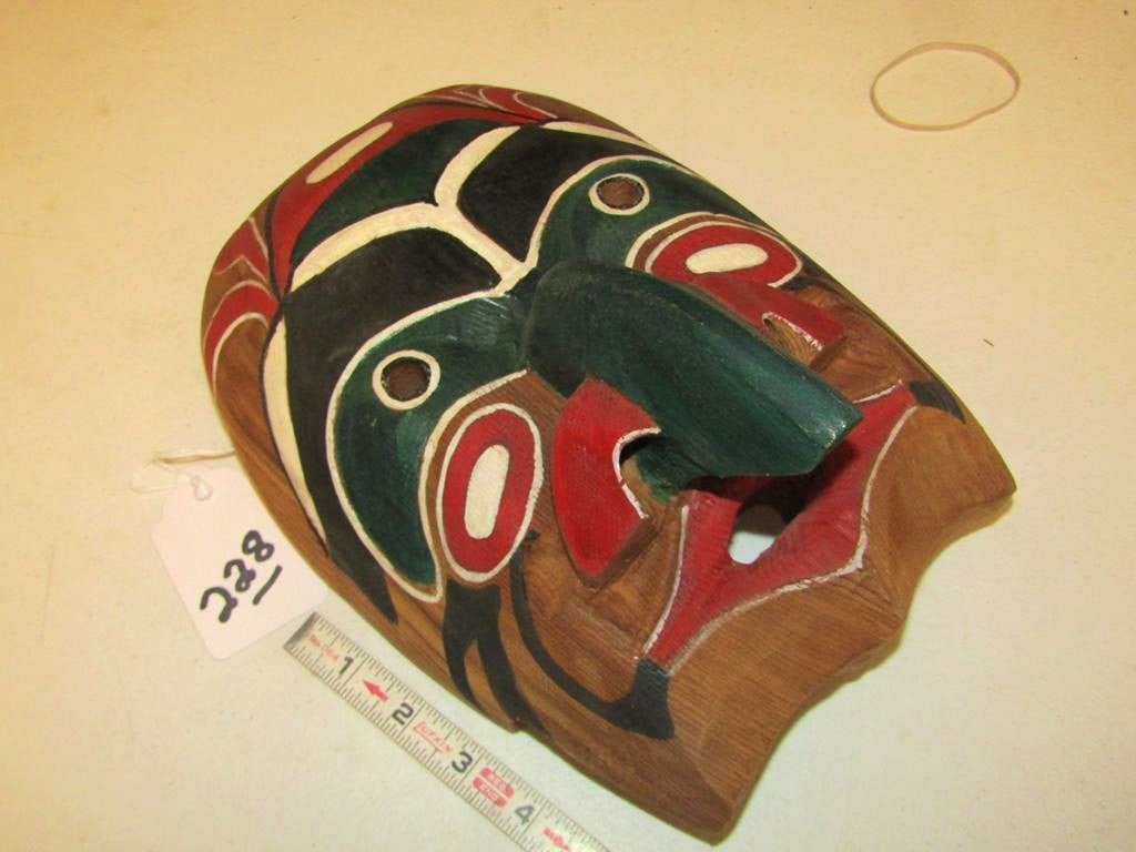 Mask: Norrhwest Coast wood carved and painted mask,