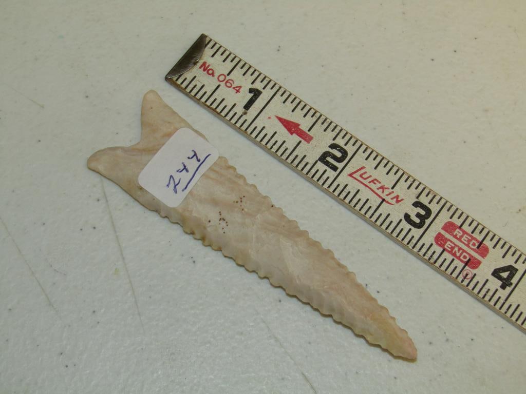 Point: 3 3/4" serrated Dalton point, not examined for coa