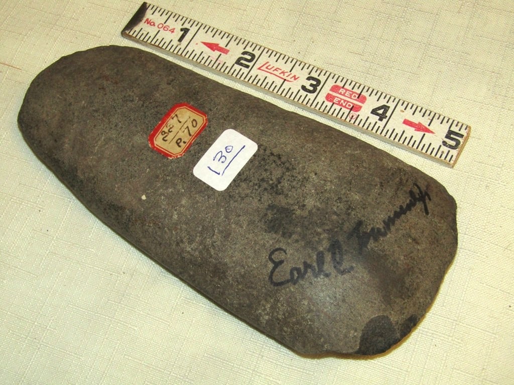 Celt: 6" celt, signed Earl Townsend, PA, not examined for coa