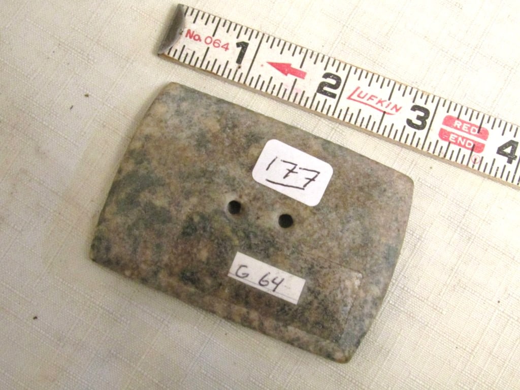 Gorget: Colorful very thin gorget 3" x 2" x 1/4", not examined for coa