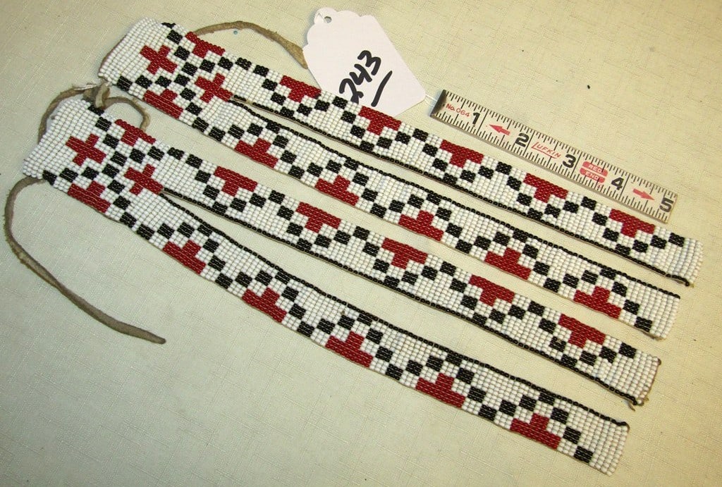 2 bead drops: 2 loom beaded drops, each 12" x 2", very good condition