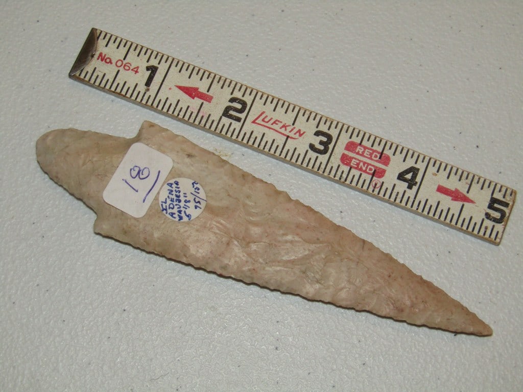 Point: Large 5 1/8" Adena point, Cook collection, not examined for coa