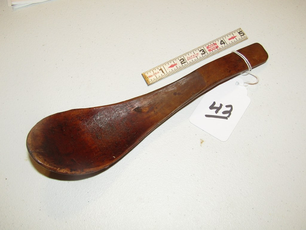 Ladle: Tlingit wood carved 10 1/2 ladle, good condition