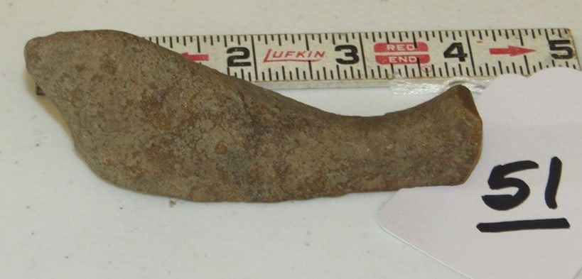 Birdstone: 3 3/4" stone birdstone, not finished, not examined for coa, Cook collection