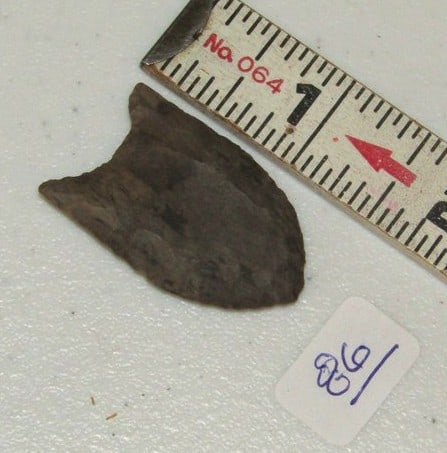 Point: 1 3/8" fluted Folsom point, Cook collection, not examined for coa, Idaho collection