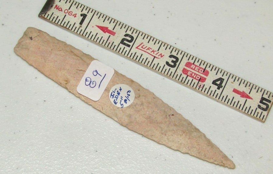 Point: 5" Eden point, Illinois, Cook collection, not examined for coa