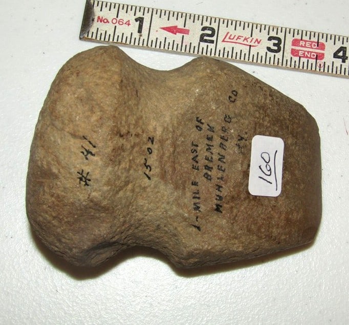Axe: 4" full grooved axe, Kentucky, Lamp collection, not examined for coa