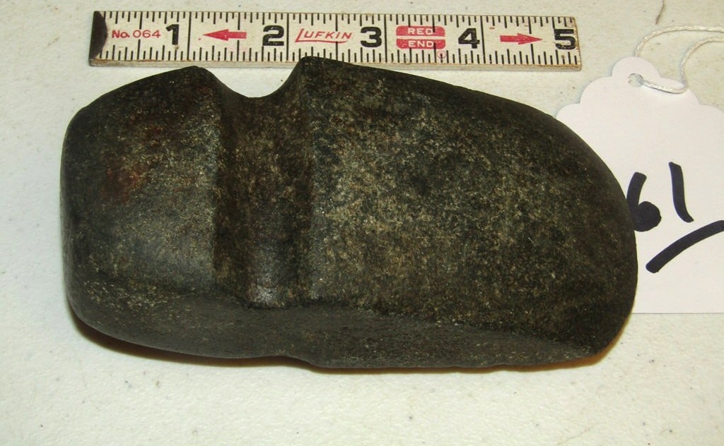 Axe: 5 1/4" axe , 3/4 groove, Bob Palmer , Lake Park Iowa collection, not examined by coa