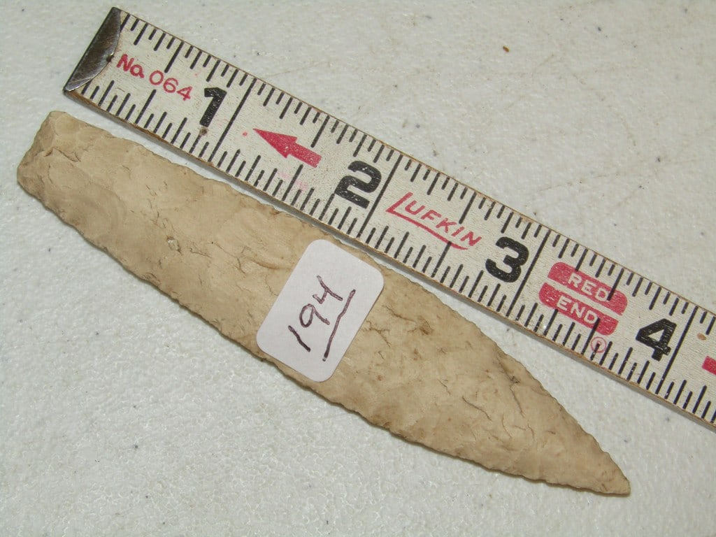 Point: 4 1/8" Sedalia point, Cook collection, not examined for coa
