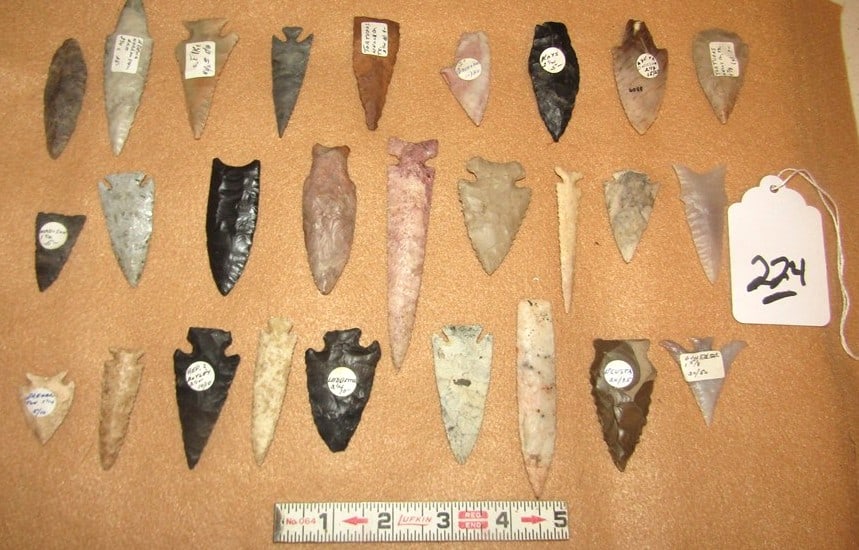 27 points: Large display with 27 varios points, largest is 4 1/4", Cook collection, not examined for coa
